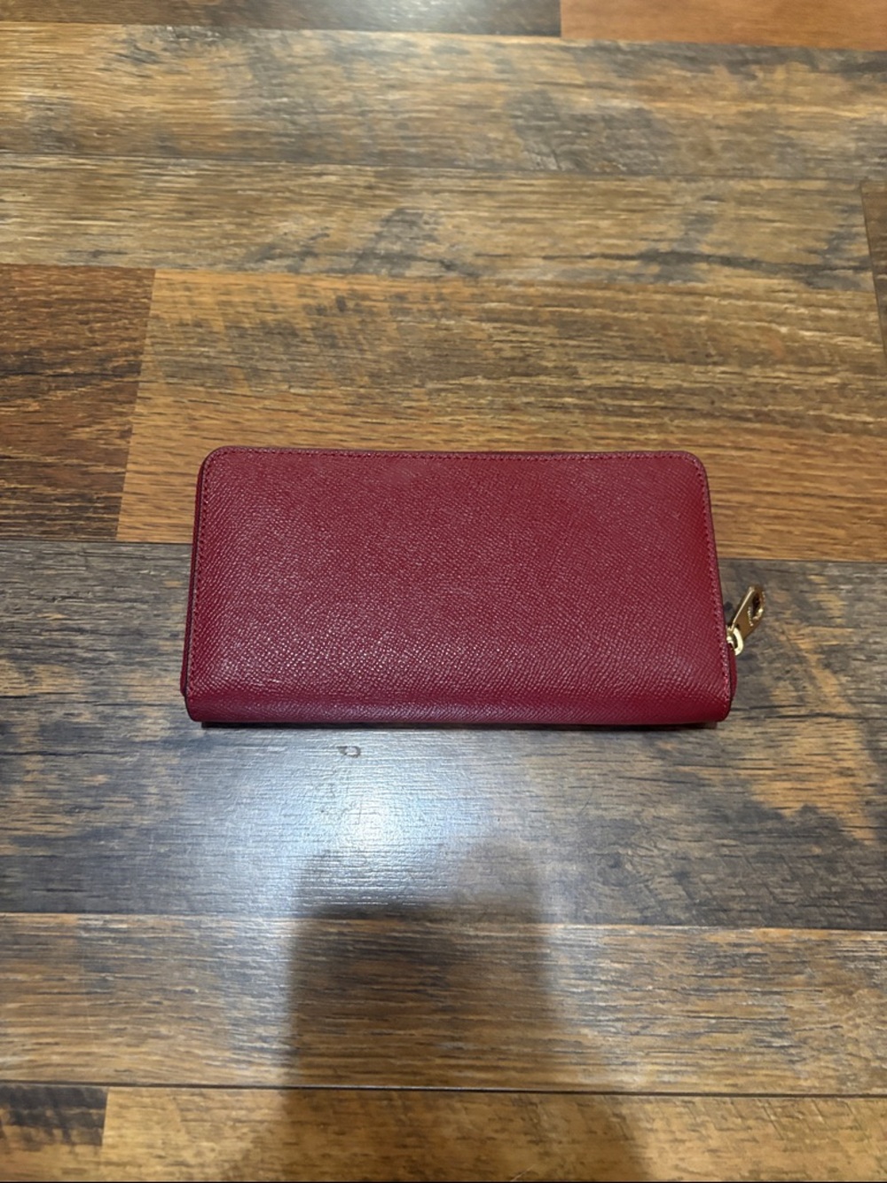 Coach Saffiano Zip Wallet in Burgundy - Picture 2 of 5
